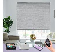 Graywind Textured Blackout Smart Blinds - UV Protective & Elegant Fabric, Customised Electric Roller Blinds for Alexa Google, Motorised & Rechargeable, for Bedroom & Living Room, Jacquard Grey