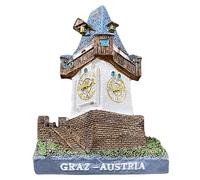 Graz Clock Tower Austria Refrigerator Magnet 3D Travel Souvenir Fridge Decoration Magnetic Sticker Craft Collection