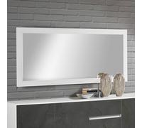 graz wall mirror rectangular large in matt white wooden frame