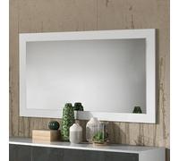 graz wall mirror rectangular small in matt white wooden frame