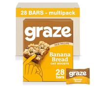 Graze Banana Bread Oat Boost Bars - Vegan Snacks, Whole Oats & Natural Flavours, High in Fibre - Packaging may vary - (28 Snacks - 7 Packs of 4 x 30g)