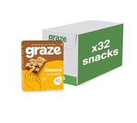 Graze - Banana Oat Boost Bars Snacks - Vegetarian Snacks with Whole Oats and Natural Flavours - 8x4 snack bars - Total of 32 snacks