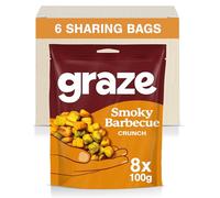 Graze - BBQ Snacks - Healthy Alternative for Crisps, Mixed Nuts & Pretzels -Ideal if You Love Corn, Broad Beans and Corn Hoops Savoury Vegan Snack (8x100g pack)
