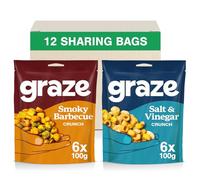 Graze -Big Night in Healthy Snacks Bundle - Vegan Salt&Vinegar & Vegan BBQ Mixed Sharing Snacks -Packaging may vary- Box of 12 (12 x 100g)