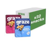 Graze - Cherry Bakewell & Lemon Blueberry Oat Boost Bars Snacks - Made With Whole Oats and Natural Flavours -8x4 snack bars - Total of 32 snacks