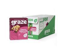 Graze Cherry Bakewell Oat Boost Bars Snacks - Whole Oats & Natural Flavours, High in Fibre - Packaging may vary - (28 Snacks - 7 Packs of 4 x 30g)