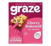 Graze Cherry Bakewell Oat Boosts, Wholegrain Flapjacks Oat Bar, 28 x 30g