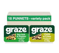 Graze - Chilli & Lime and Salt & Pepper bundle snacks - Vegan Savoury Snacks, High in Protein & Fibre - Pack of 18 snacks