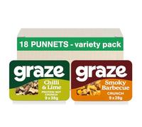 Graze - Chilli & Lime and Smoky BBQ bundle snacks - Vegan Savoury Snacks, High in Protein & Fibre - Pack of 18 snacks