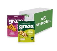 Graze - Chilli & Lime and Sweet Chilli bundle snacks - Vegan Savoury Snacks, High in Protein & Fibre - Pack of 8 snacks