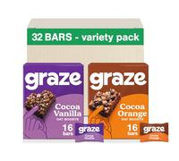 Graze - Cocoa Orange & Cocoa Vanilla Oat Boost Bars Snacks - Made With Whole Oats and Natural Flavours - 8x4 snack bars - Total of 32 snacks