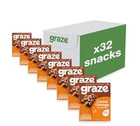 Graze - Cocoa Orange Oat Boost Bars - Vegetarian Flapjacks with Whole Oats and Natural Flavours - 8 packs of 4 Snack bars, 32 Snacks total