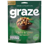 Graze Crunch Protein Sharing Bag | High Protein Healthy Snack | Crunchy Mixed Snack Pack | Ideal Sharing Size Energy Snack (Graze Chilli & Lime Nut Medley 120g)
