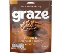 Graze Crunch Protein Sharing Bag | High Protein Healthy Snack | Crunchy Mixed Snack Pack | Ideal Sharing Size Energy Snack (Graze Cocoa and Sea Salt Honey Nut Medley 110g)
