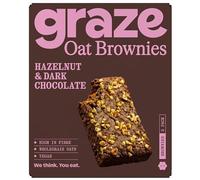 Graze Crunch Protein Sharing Bag - Savoury Snack for Sharing, Perfect for Work, Travel, Picnics & Everyday Snacking (Graze Hazelnut & Dark Chocolate Oat Brownies 3x45g)