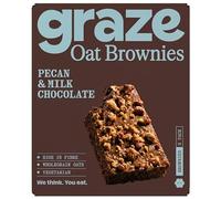 Graze Crunch Protein Sharing Bag - Savoury Snack for Sharing, Perfect for Work, Travel, Picnics & Everyday Snacking (Graze Pecan & Milk Chocolate Oat Brownies 3x45g)