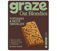 Graze Crunch Protein Sharing Bag - Savoury Snack for Sharing, Perfect for Work, Travel, Picnics & Everyday Snacking (Graze Pistachio & White Chocolate Oat Blondies 3x45g)