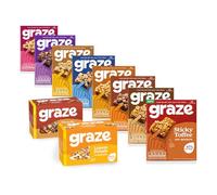 Graze - Healthy Snacks Selection - at least 45% less sugar than the average cereal bars - Breakfast bars (All Graze Sweet Snacks) - Packaging May Vary