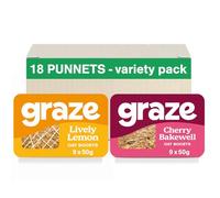 Graze - Healthy Snacks sweets oats flapjacks - Packaging may vary - (Lively Lemon & Cherry Bakewell, Total 18 trays)