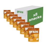 Graze - Honey Roast Crunch Snacks - Healthy Snacks Alternative for Crisps, Mixed Nuts & Pretzels -Ideal if you Love Corn, Broad beans and Corn hoops mixed Savoury Snacks (8x100g pack)