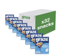Graze - Lemon Blueberry Oat Boost Bars - Vegetarian Flapjacks with Whole Oats and Natural Flavours - 8 packs of 4 Snack Bars, 32 Snacks total