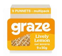 Graze Lively Lemon Oat Flapjacks, Vegetarian Healthy Snacks, High in Fibre, 3 Bars per Punnet, Whole Oats & Natural Flavours - Packaging may vary-(9 x 50g Snacks)