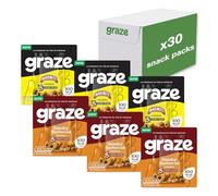 Graze - Marmite & BBQ Crunchy Snack Multipacks - Healthy Alternative to Crisps - Vegan Snacks - 6 Multipacks with 5 Snacks Each - 30 Bags Total