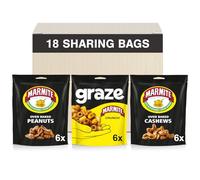 Graze Marmite snacks - Variety box of snacks - Marmite Cashews, Peanuts & Crunchy Snacks - 6 from each - Total 18