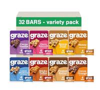 Graze Oats Snacks Variety box - 32x30g oats bars - Total 32 Snacks Selection Box - Packaging may vary