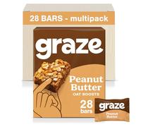 Graze Peanut Butter Oat Boost Bars - Vegan Snacks with Whole Oats - Packaging may vary - (28 Snacks - 7 Packs of 4 x 30g)