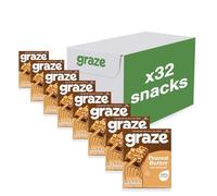 Graze - Peanut Butter Oat Boost Bars - Vegetarian Flapjacks with Whole Oats and Natural Flavours - 8 packs of 4 Snack Bars, 32 Snacks total