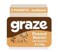 Graze Peanut Butter Protein Flapjacks oats bars snacks -9x50g- (Pack of 9)