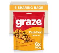Graze - Peri Peri Snacks - Healthy Alternative for Crisps, Mixed Nuts & Pretzels - Ideal if you Love Corn, Broad beans and Corn hoops mixed Savoury Vegan Snacks (6x100g pack)