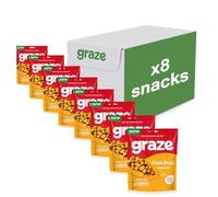 Graze - Peri Peri Snacks- Healthy Snacks Alternative for Crisps, Mixed Nuts & Pretzels - Ideal if you Love Corn, Broad beans and Corn hoops mixed Savoury Vegan Snacks (8x100g pack)