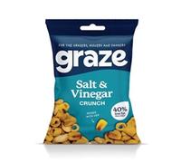 Graze - Salt & Vinegar Crunchy Snacks - Healthy Vegan Lunchbox Snacks - Perfect If you Love Corn, Broad Beans and Corn Hoops - 35g x 10 bags