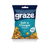 Graze - Salt & Vinegar Crunchy Snacks - Healthy Vegan Lunchbox Snacks - Perfect If you Love Corn, Broad Beans and Corn Hoops - 35g x 10 bags