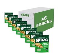 Graze - Salt & Pepper Savory Snacks - Vegan Savoury Snacks, High in Protein & Fibre - Pack of 8 snacks