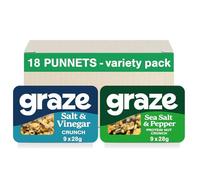 Graze - Salt & Vinegar and Salt & Pepper bundle snacks - Vegan Savoury Snacks, High in Protein & Fibre - Pack of 18 snacks