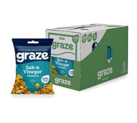 Graze - Salt & Vinegar Crunchy Snacks - Healthy Vegan Lunchbox Snacks - Perfect If you Love Corn, Broad Beans and Corn Hoops - 35g x 10 bags