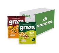 Graze - Smoky BBQ and Chilli & Lime bundle snacks - Vegan Savoury Snacks, High in Protein & Fibre - Pack of 8 snacks