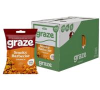 Graze - BBQ crunchy snacks - Healthy Vegan Lunchbox Snacks - Perfect If you Love Corn, Broad Beans and Spicy Peas - 35g x 10 bags