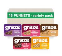 Graze Snacks Variety box - Oats sweets snacks - Best of all flavors selection box oats flapjacks - Total of 45 snacks trays