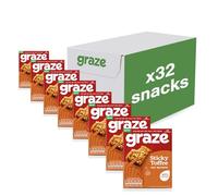 Graze - Sticky Toffee Oat Boost Bars Snacks - Vegetarian Snacks with Whole Oats and Natural Flavours - 8 Packs of 4 Snack bars, 32 Snacks total