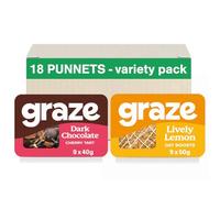 Graze - Sweet Snacks Bundle of Lively Lemon Oat Flapjacks and Dark Chocolate Chery Tart Mixed Snacks - With Natural Flavours - Pack of 18 snacks