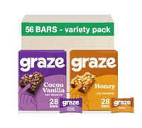 Graze Variety box of Healthy Snacks - Cocoa Vanilla Snack bars & Honey oat protein snack bars - Packaging may vary (56x30g)