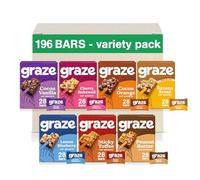 Graze - Vegan Snacks Variety box - Oat Boosts- Best of all flavors selection box of vegan snack oats flapjacks - Total of 196 snacks