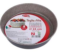 Graziano, Round Baking Sheet, Made Entirely of Aluminum and Equipped with 7 Layers of Non-Stick and Anti-Scratch Coating, Ideal for Making Sponge Cake and Much More, PFOA Free, ø 24 cm