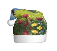 Grazing cattle Festive Christmas Hats for Adults - Cozy Santa Hat for Men Women New Year Party Supplies Red