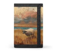 Grazing in The Fields Travel Wallet Sleek ID Card Holder Slim Security Three Fold Purse for Men And Women