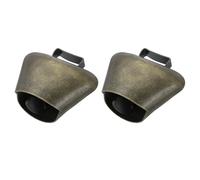 Grazing Iron Bells for Cow Horse, 2 Pcs Farm Animal Cow Bells Noise Makers, Cattle Farm Animal Copper Loud Bronze Bells, 2 x 1.3 x 1.7, Green Patina